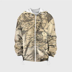 Куртка с капюшоном детская Властелин колец карта, цвет: 3D-белый