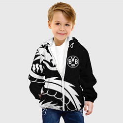 Куртка с капюшоном детская Borussia дракон белый, цвет: 3D-белый — фото 2