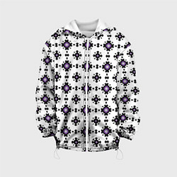 Куртка с капюшоном детская Абстрактный геометрический орнамент, цвет: 3D-белый