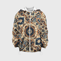 Куртка с капюшоном детская Узоры калейдоскопа, цвет: 3D-белый