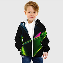 Куртка с капюшоном детская Неоновое освещение, цвет: 3D-белый — фото 2