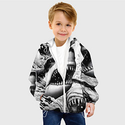 Куртка с капюшоном детская Белая акула - стая, цвет: 3D-белый — фото 2