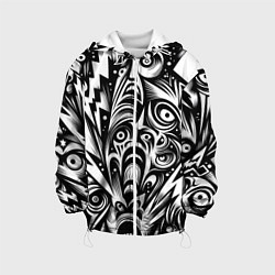 Куртка с капюшоном детская Lightnings and faces - ai art fantasy, цвет: 3D-белый