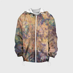 Куртка с капюшоном детская Абстракция - pink marble with blue flecks, цвет: 3D-белый