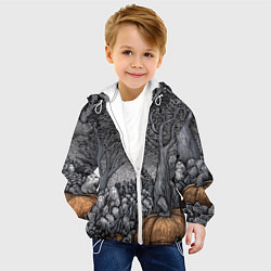 Куртка с капюшоном детская Осенние шалости духов, цвет: 3D-белый — фото 2