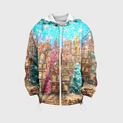 Детская куртка Новогодний город в блестках