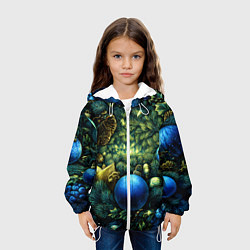 Куртка с капюшоном детская Новогодние шарики на елке, цвет: 3D-белый — фото 2