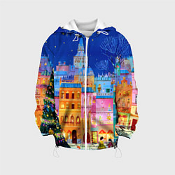 Детская куртка Разноцветные новогодние домики