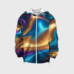 Куртка с капюшоном детская Сплавы разноцветные, цвет: 3D-белый