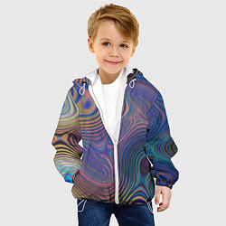 Куртка с капюшоном детская Абстрактная рябь, цвет: 3D-белый — фото 2