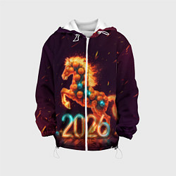 Детская куртка Новогодняя мандариновая лошадь 2026