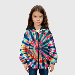 Куртка с капюшоном детская Tie dye, цвет: 3D-черный — фото 2