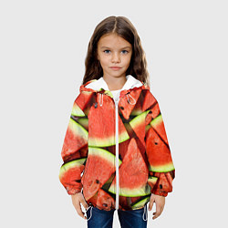 Куртка с капюшоном детская Дольки арбуза, цвет: 3D-белый — фото 2