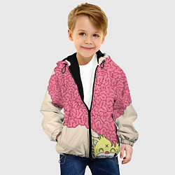 Куртка с капюшоном детская Drop Dead: Pink Brains, цвет: 3D-черный — фото 2