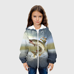 Куртка с капюшоном детская Дерзская щука, цвет: 3D-белый — фото 2