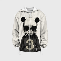 Куртка с капюшоном детская Скелет панды, цвет: 3D-белый
