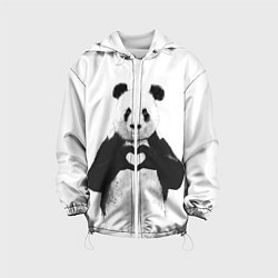 Куртка с капюшоном детская Panda Love, цвет: 3D-белый
