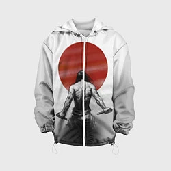 Куртка с капюшоном детская Ярость самурая, цвет: 3D-белый