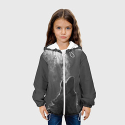 Куртка с капюшоном детская Воющий волк, цвет: 3D-белый — фото 2