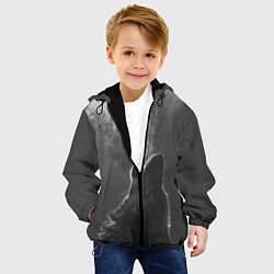 Куртка с капюшоном детская Воющий волк, цвет: 3D-черный — фото 2