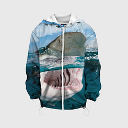 Куртка с капюшоном детская Хищная акула, цвет: 3D-белый