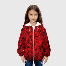 Куртка с капюшоном детская Красные розы, цвет: 3D-белый — фото 2