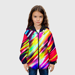Куртка с капюшоном детская Цветные блики, цвет: 3D-черный — фото 2