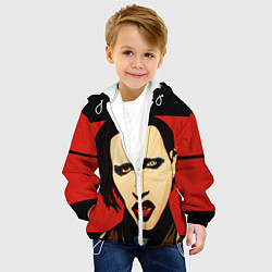 Куртка с капюшоном детская Mаrilyn Manson, цвет: 3D-белый — фото 2