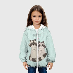 Куртка с капюшоном детская Влюбленные еноты, цвет: 3D-белый — фото 2