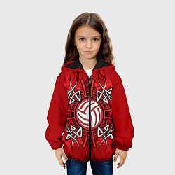 Куртка с капюшоном детская Волейбол 34, цвет: 3D-черный — фото 2