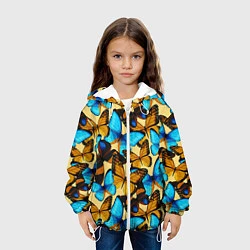 Куртка с капюшоном детская Бабочки, цвет: 3D-белый — фото 2