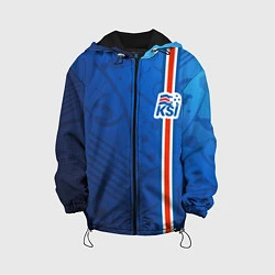 Куртка с капюшоном детская Сборная Исландии по футболу, цвет: 3D-черный