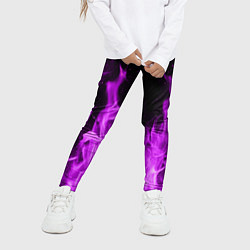 Леггинсы для девочки Фиолетовый огонь, цвет: 3D-принт — фото 2