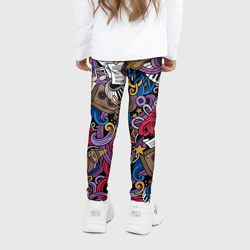 Детские легинсы Music collage / 3D-принт – фото 4