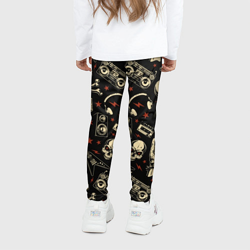 Детские легинсы Гранж с черепами / 3D-принт – фото 4