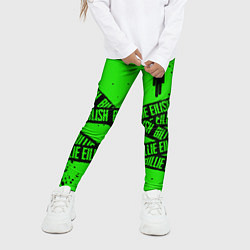 Леггинсы для девочки BILLIE EILISH: Green & Black Tape, цвет: 3D-принт — фото 2