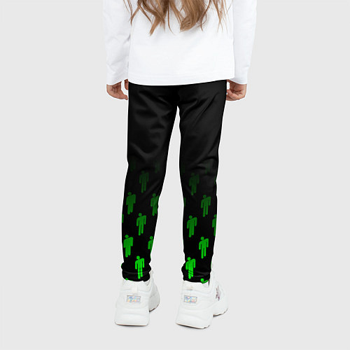 Детские легинсы Billie Eilish: Green & Black Autograph / 3D-принт – фото 4