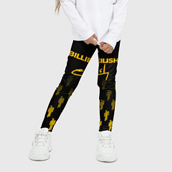 Леггинсы для девочки Billie Eilish: Yellow & Black Autograph, цвет: 3D-принт — фото 2