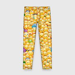 Леггинсы для девочки Смайлики Emoji цвета 3D-принт — фото 1