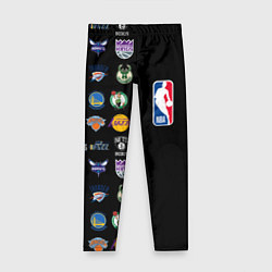Леггинсы для девочки NBA Team Logos 2, цвет: 3D-принт