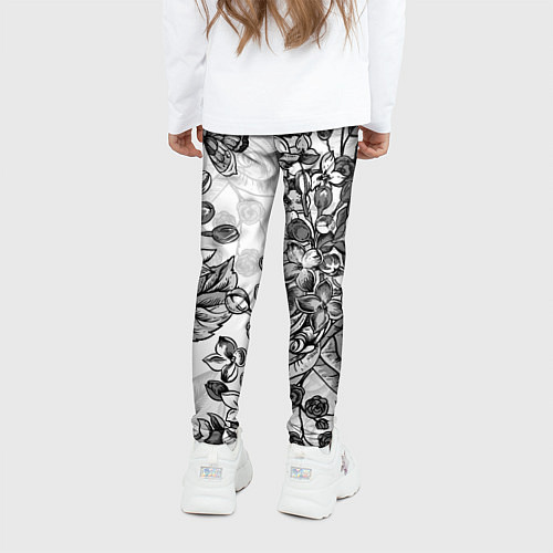 Детские легинсы РОЗЫ ROSES БАБОЧКИ / 3D-принт – фото 4