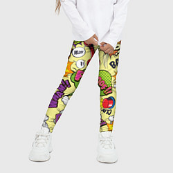 Леггинсы для девочки Комикс, цвет: 3D-принт — фото 2