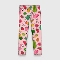 Леггинсы для девочки Фламинго Лето, цвет: 3D-принт