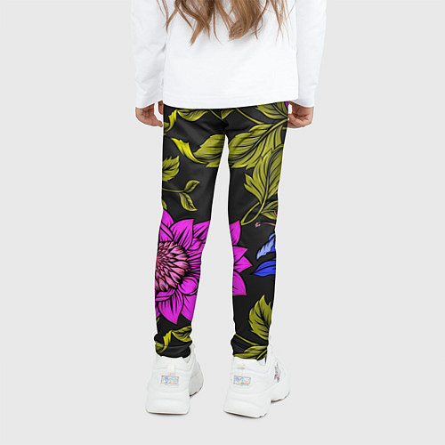 Детские легинсы Цветочный Паттерн / 3D-принт – фото 4