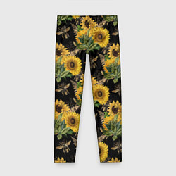 Детские легинсы Fashion Sunflowers and bees