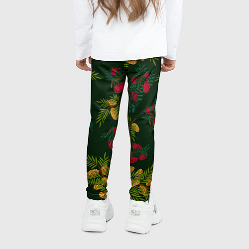 Детские легинсы Ветки рябины и облепихи / 3D-принт – фото 4