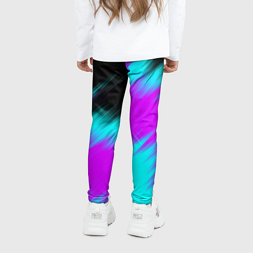 Детские легинсы НЕОНОВЫЕ ПОЛОСЫ И НИЧЕГО ЛИШНЕГО NEON STRIPES / 3D-принт – фото 4