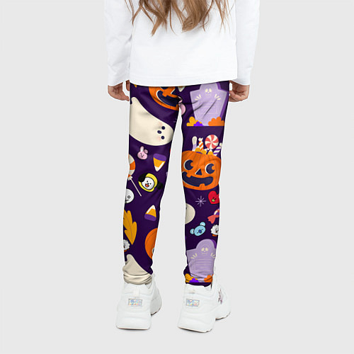 Детские легинсы HALLOWEEN BTS BT21 PATTERN БТ21 БТС ХЕЛЛОУИН / 3D-принт – фото 4