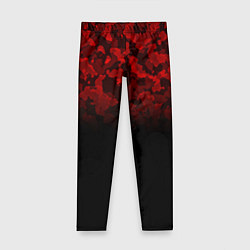 Леггинсы для девочки BLACK RED CAMO RED MILLITARY, цвет: 3D-принт