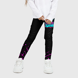 Леггинсы для девочки FRIDAY NIGHT FUNKIN NEON COLORS НЕОНОВЫЕ БРЫЗГИ, цвет: 3D-принт — фото 2